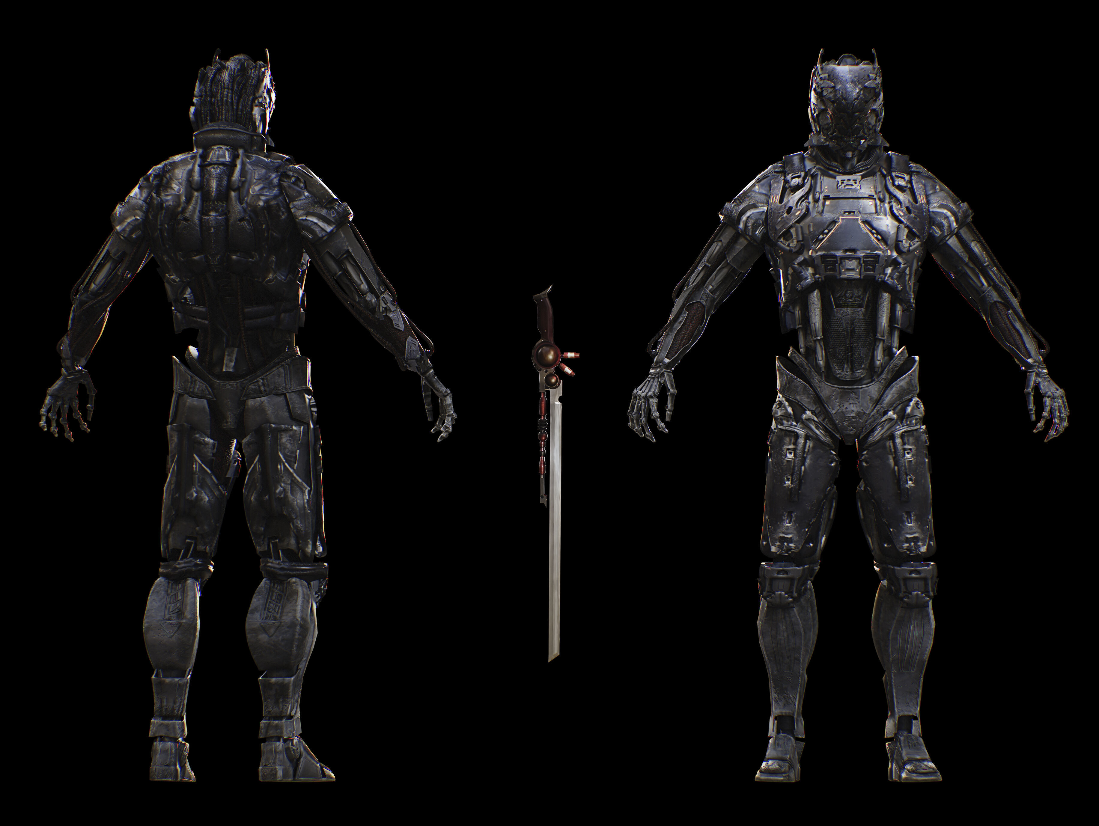 Sci Fi Destroyer Hunter Low-poly 3D model_9