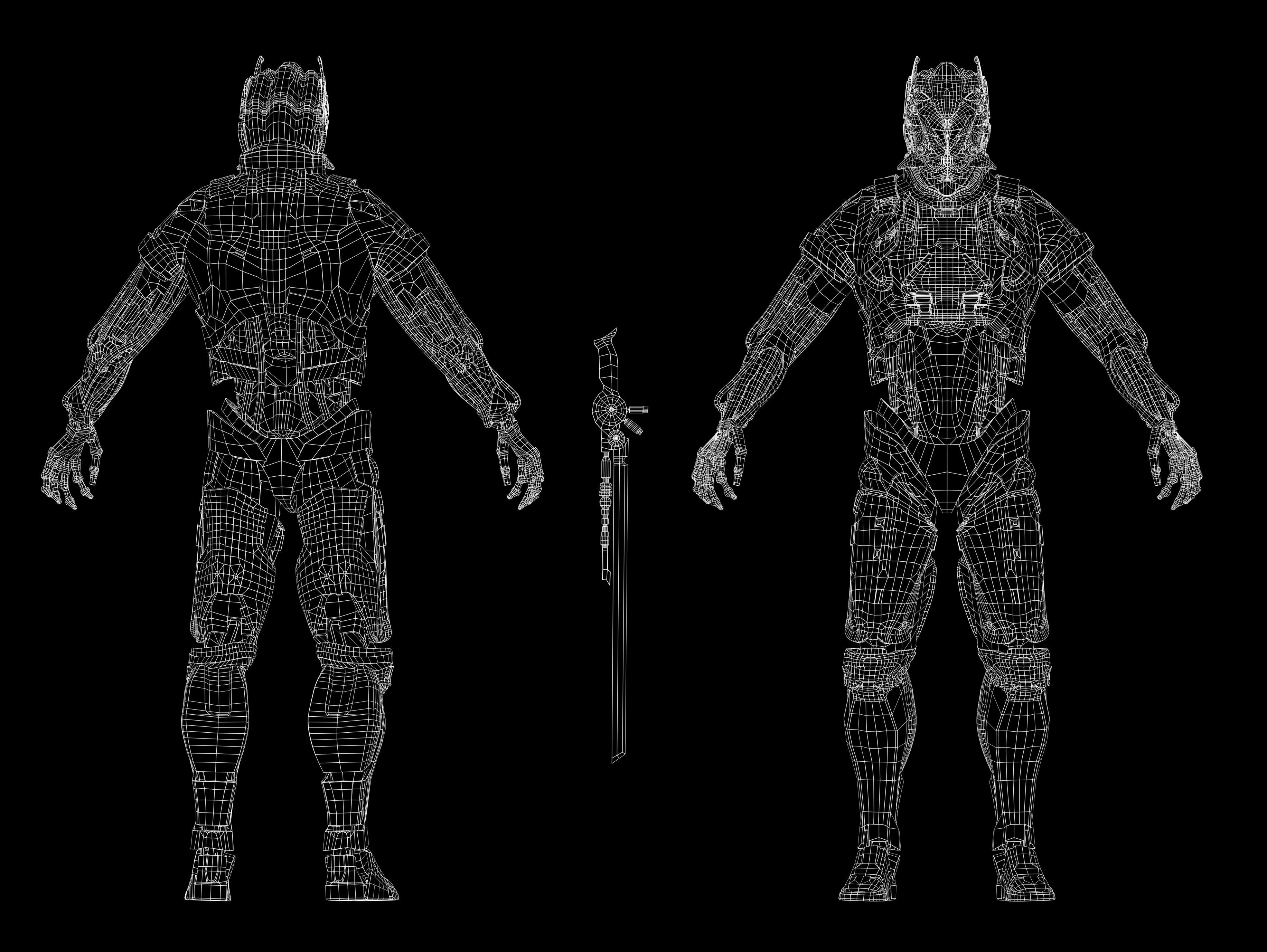 Sci Fi Destroyer Hunter Low-poly 3D model_10