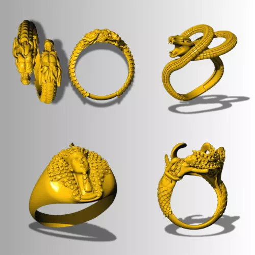 Mythical Creature Rings Combo Set Collection 3D print model