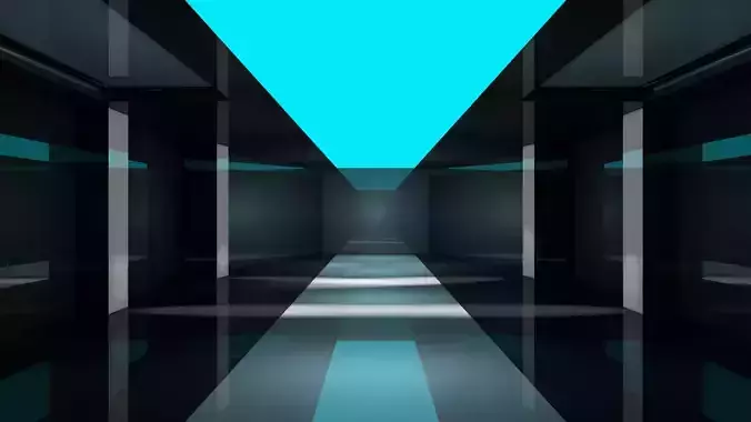 Futuristic Interior Low-poly 3D model