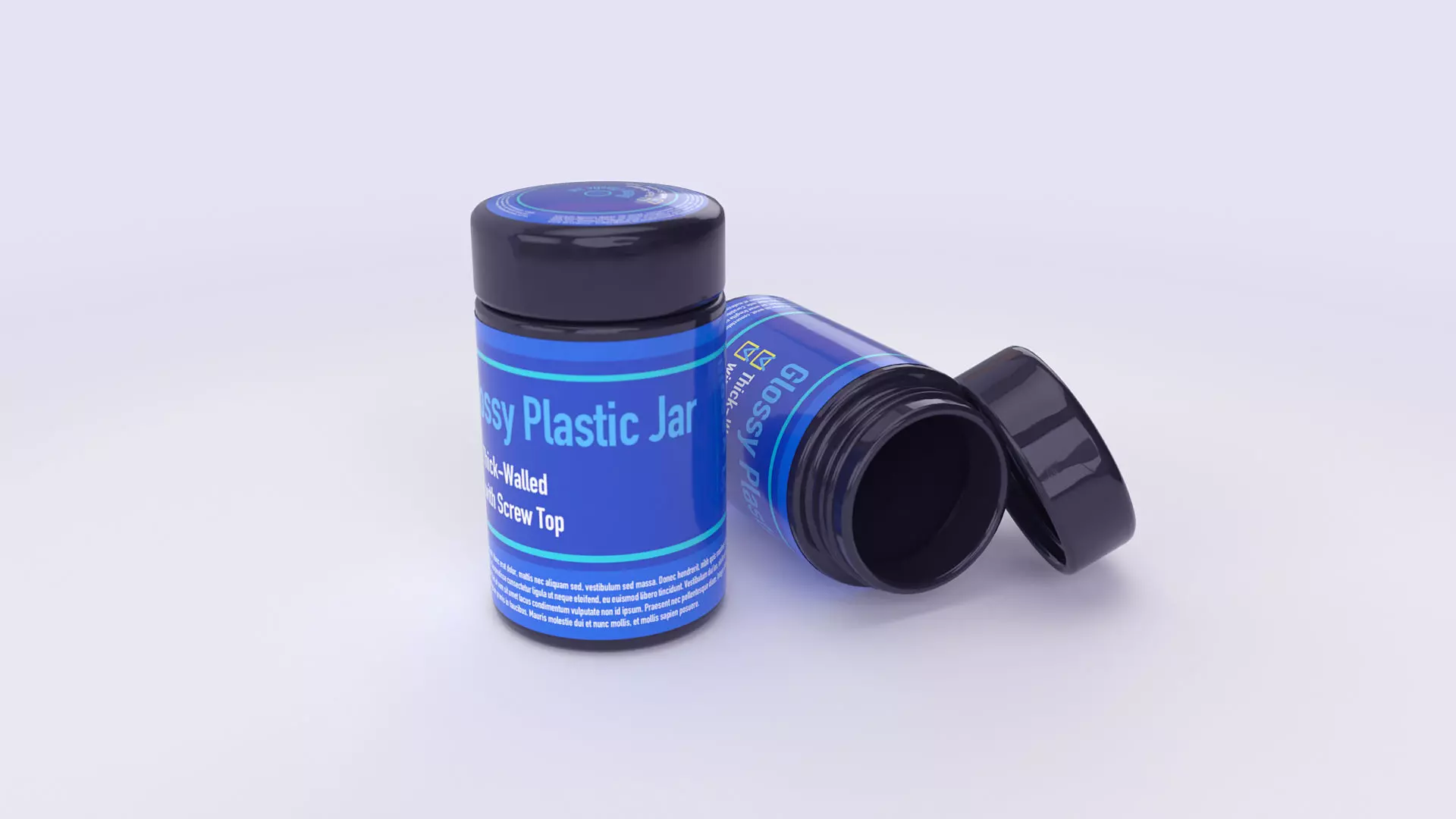 Glossy Plastic Jar with Screw Top 3D model_0