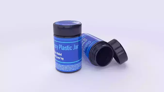 Glossy Plastic Jar with Screw Top