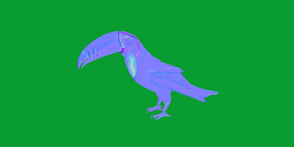 Keel Billed Toucan Bird Low-poly 3D model_39