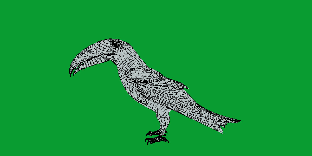 Keel Billed Toucan Bird Low-poly 3D model_34