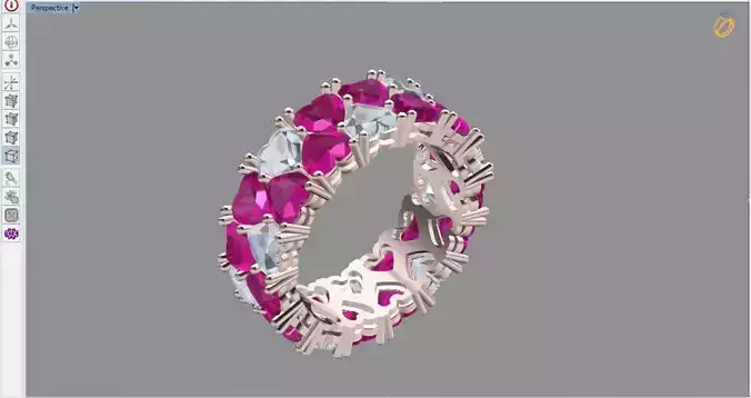 luxury heart tennis eternity ring 