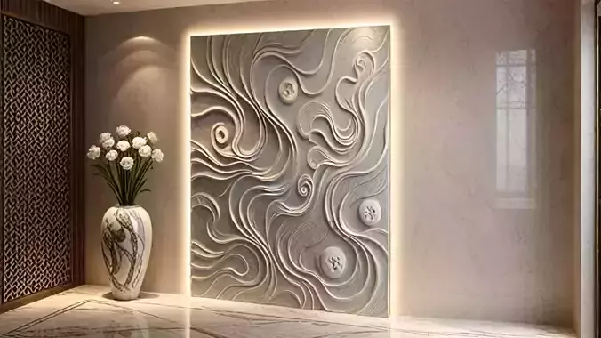 3D Wall Panel mural decor set relief stl cnc15