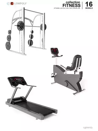 Fitness Pack - 16 Models Low-poly 3D model
