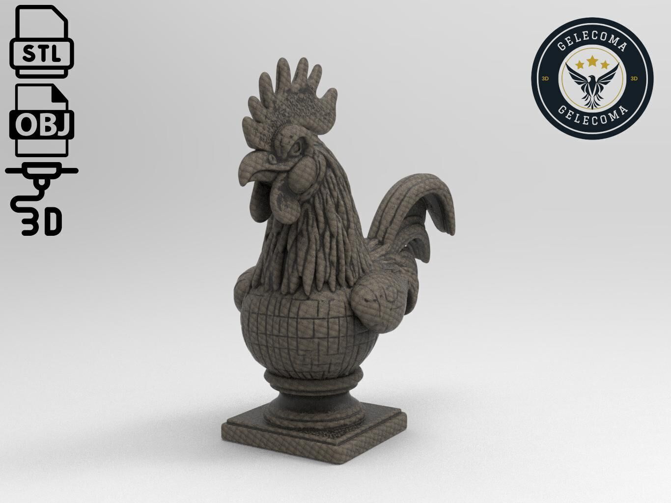 Rooster Animal 3d Printing 3D print model_1