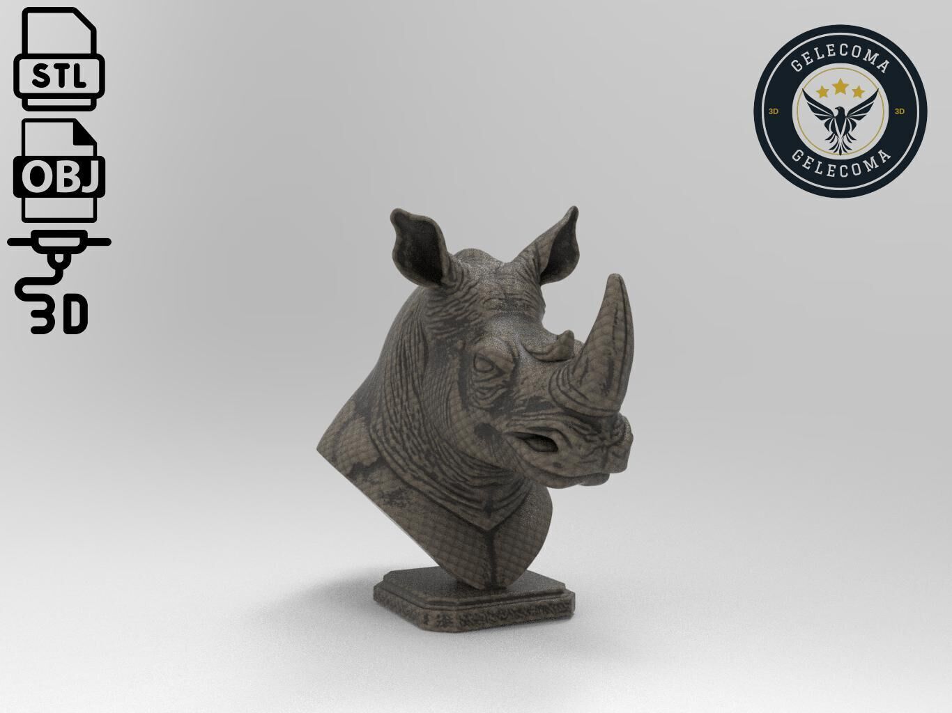 Rhinoceros Animal 3d Printing 3D print model_2