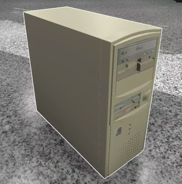 90s Retro PC  Low-poly 3D model_0