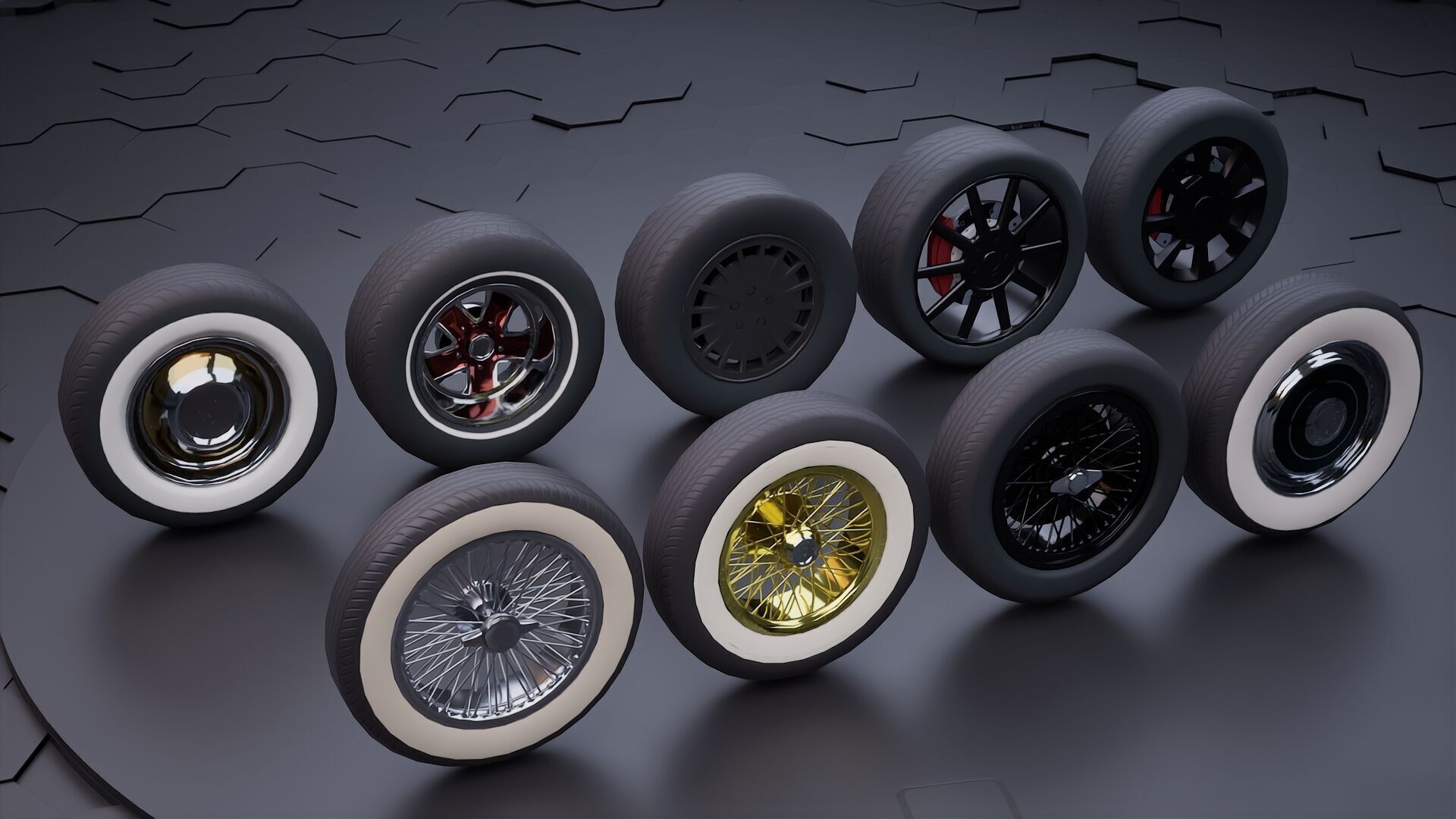 Car wheel pack 3D model_2