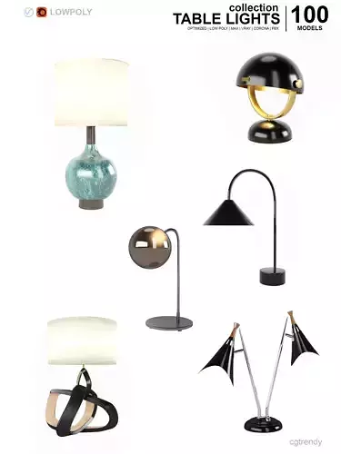 Table Lights Pack - 100 Models Low-poly 3D model