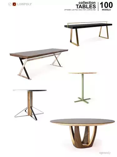 Tables Pack - 100 Models Low-poly 3D model
