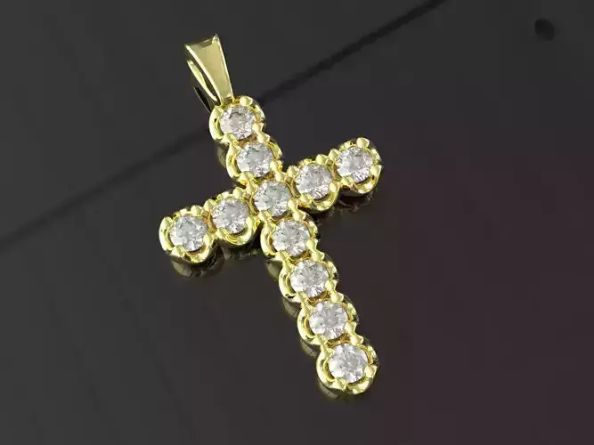 Cross Pendant Diamonds 