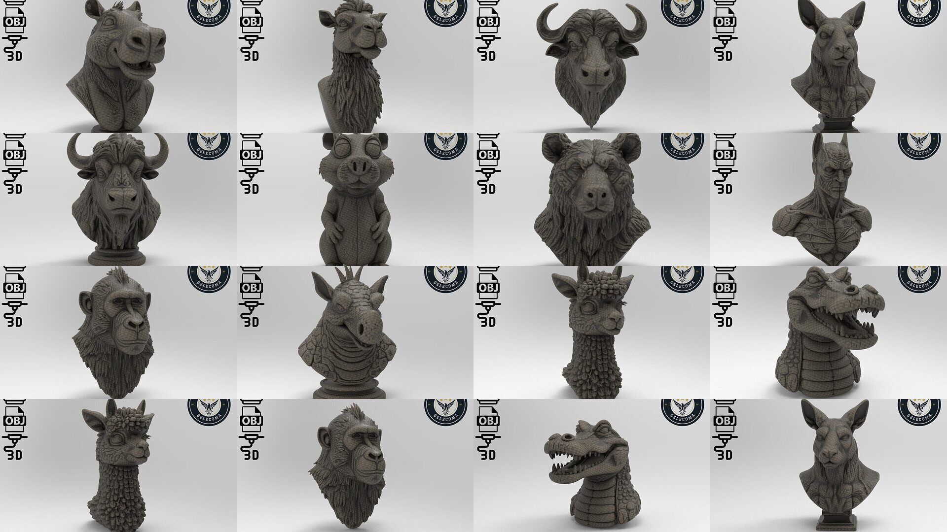 Animal 3D Printing Mega Pack - 92 Different Animal Stl Obj 3D Model Collection_9