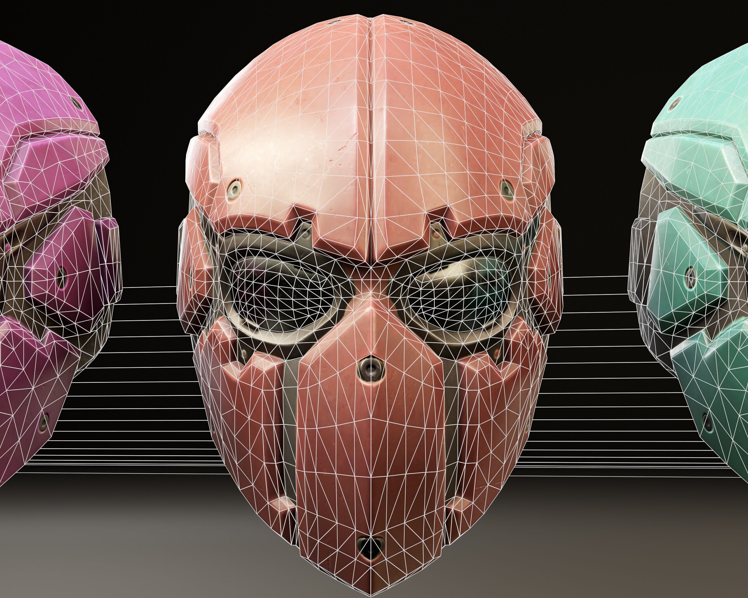 Sci-Fi Tactical Mask - 11 Colors Low-poly 3D model_15
