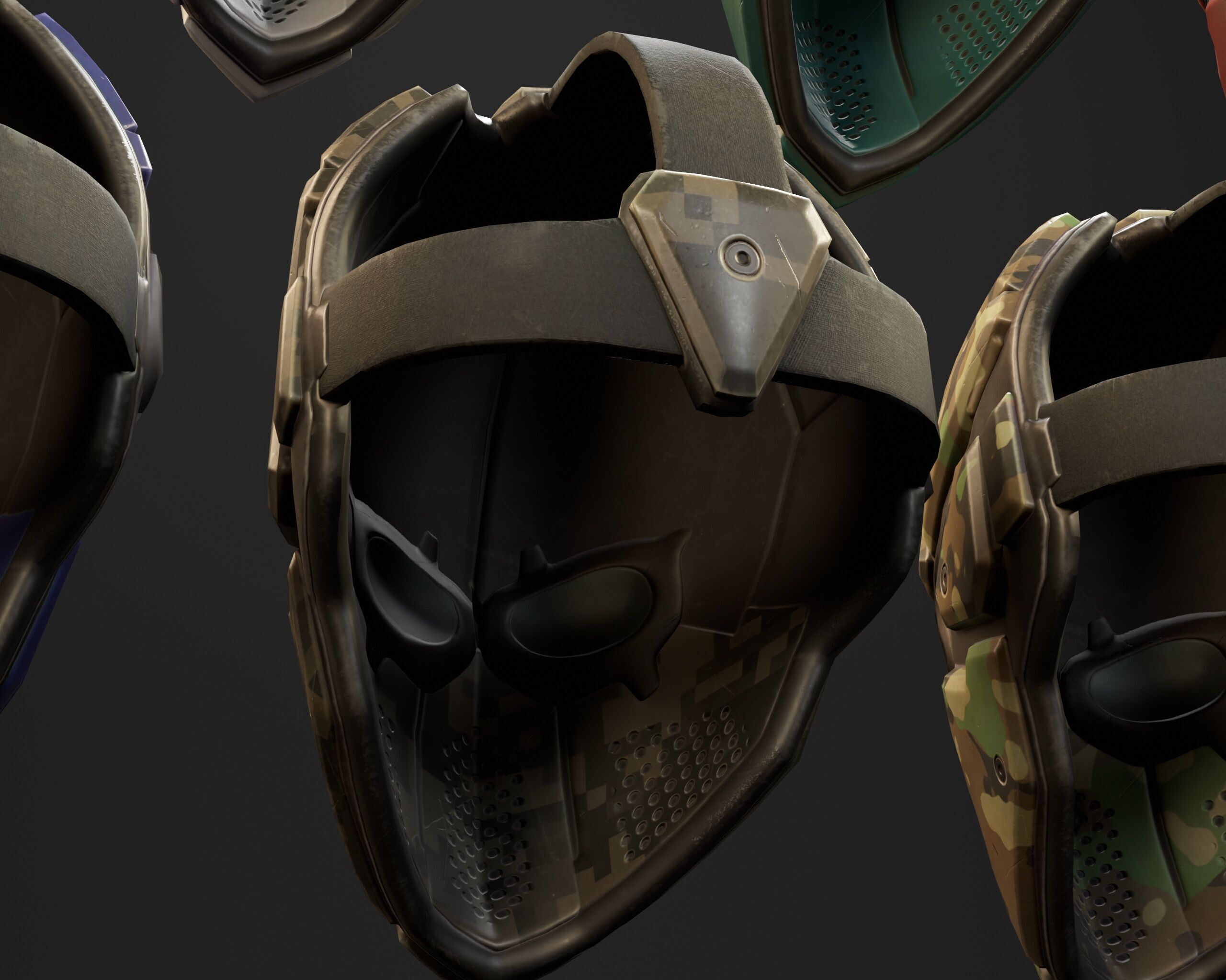 Sci-Fi Tactical Mask - 11 Colors Low-poly 3D model_18