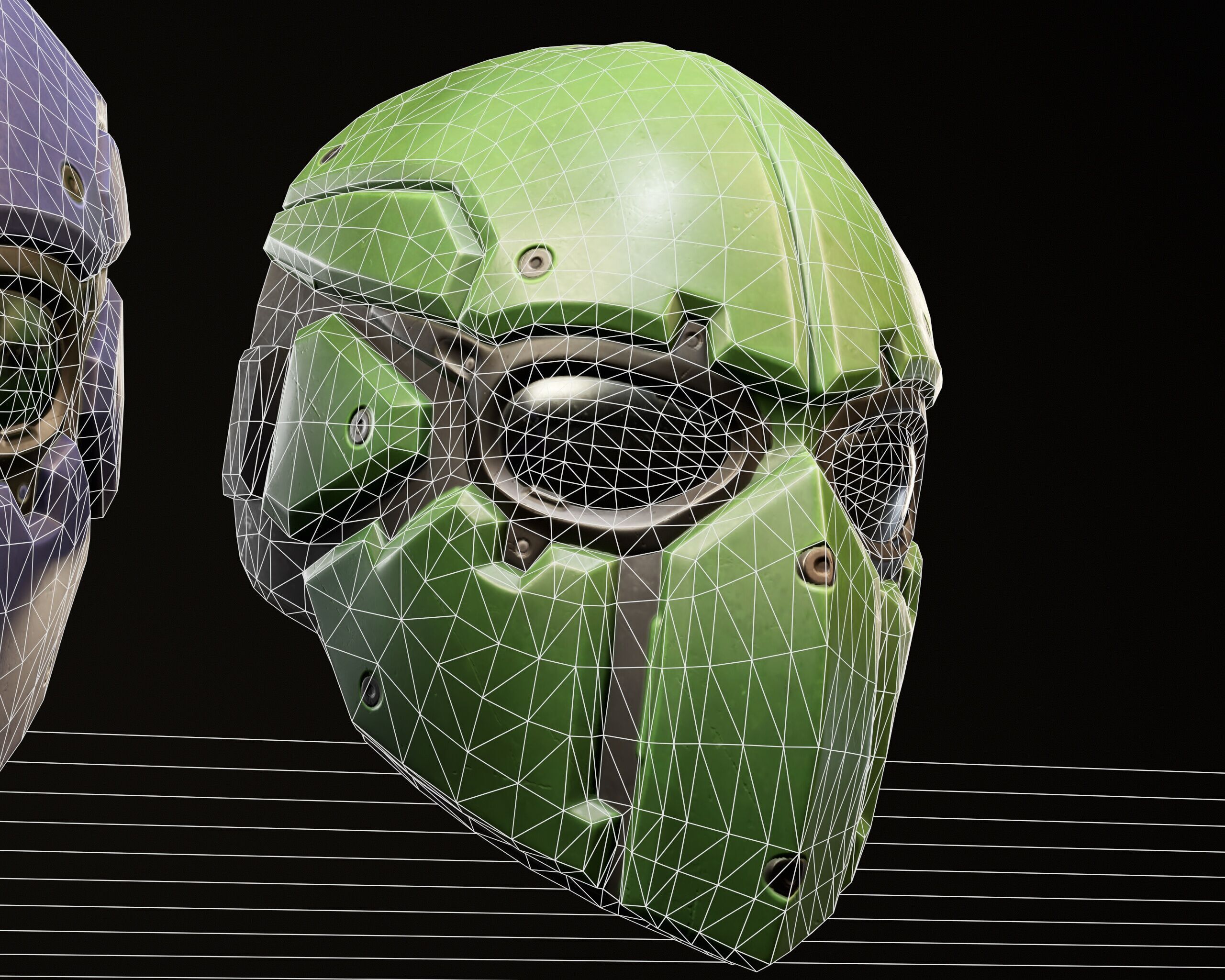Sci-Fi Tactical Mask - 11 Colors Low-poly 3D model_13