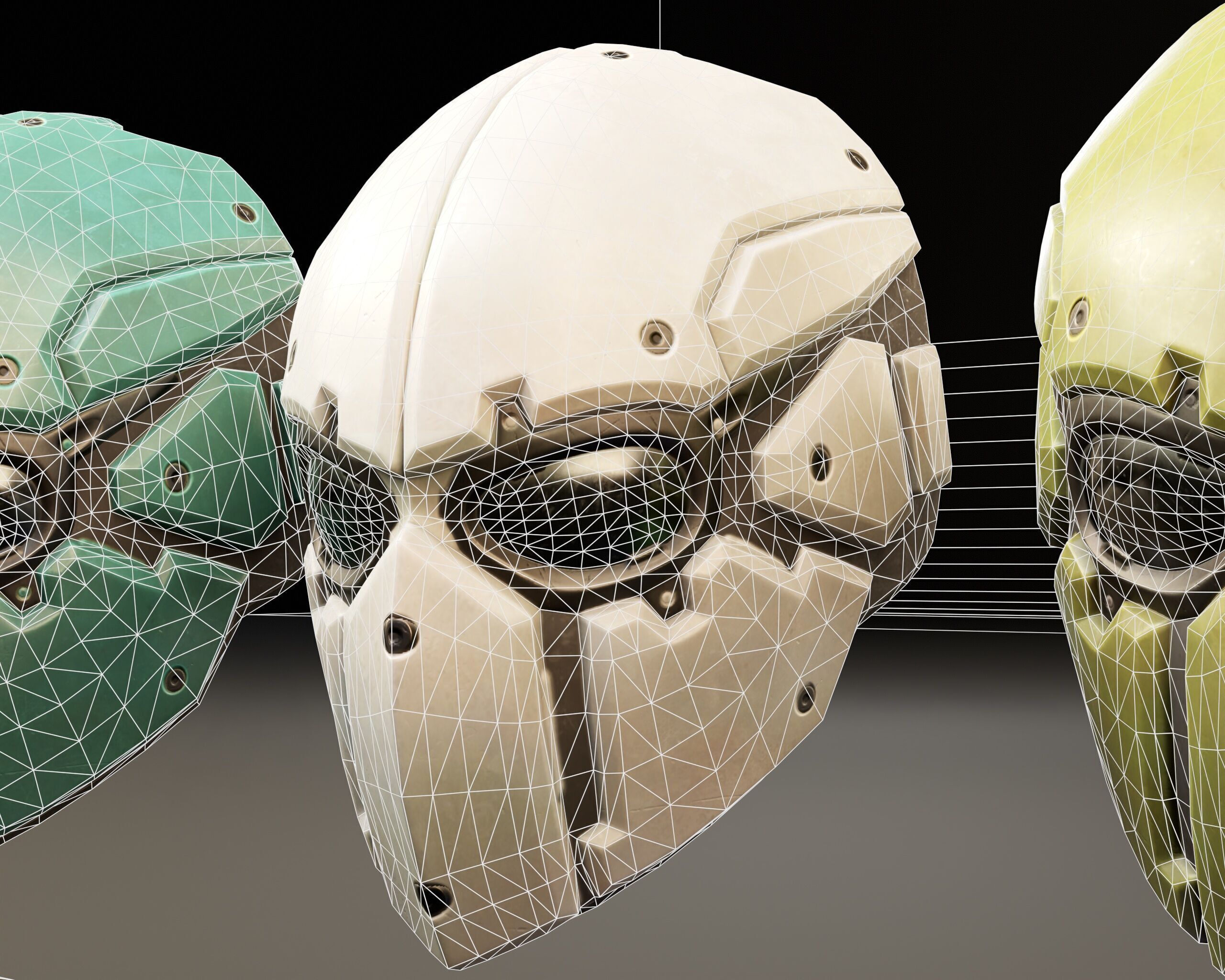 Sci-Fi Tactical Mask - 11 Colors Low-poly 3D model_11