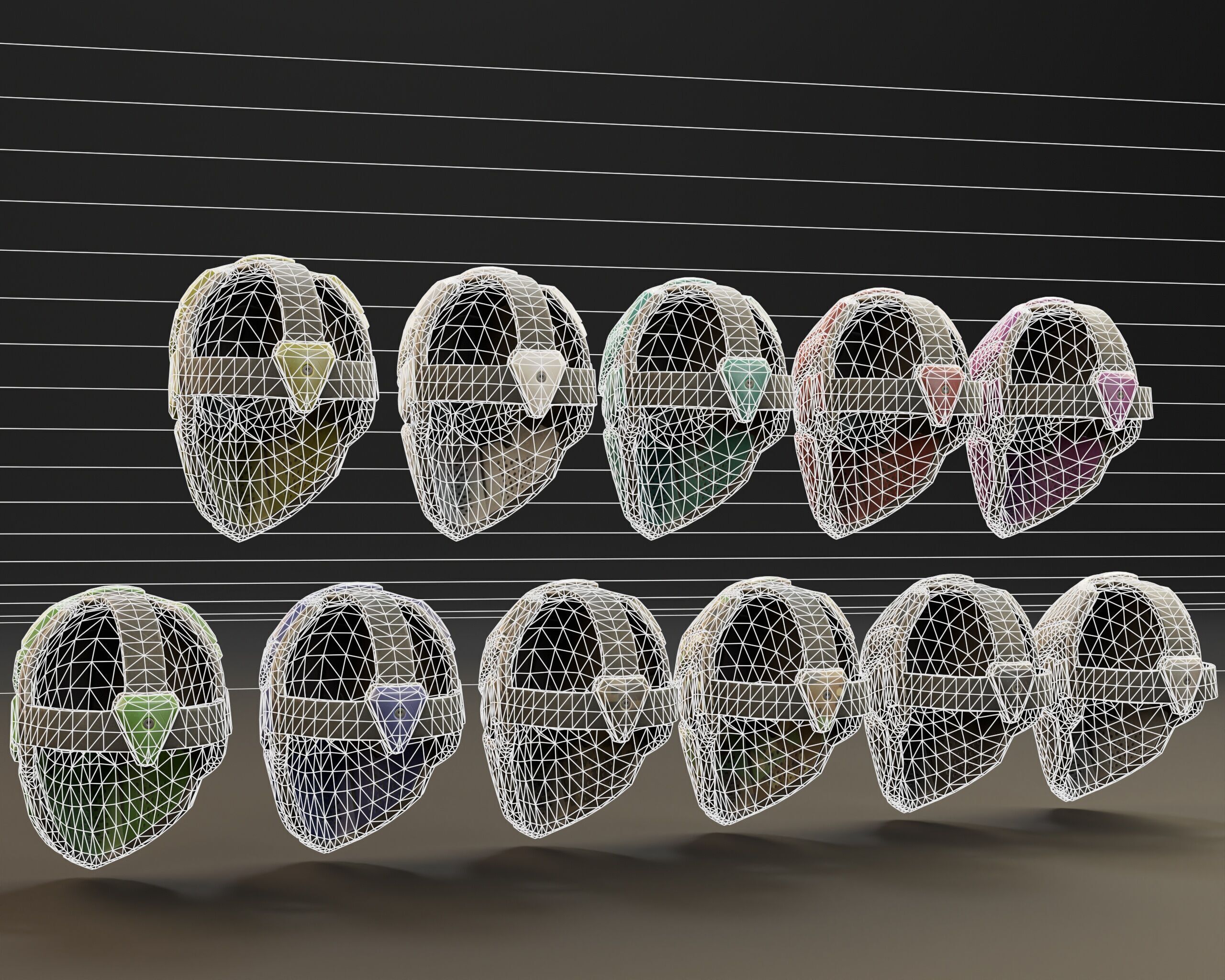 Sci-Fi Tactical Mask - 11 Colors Low-poly 3D model_7