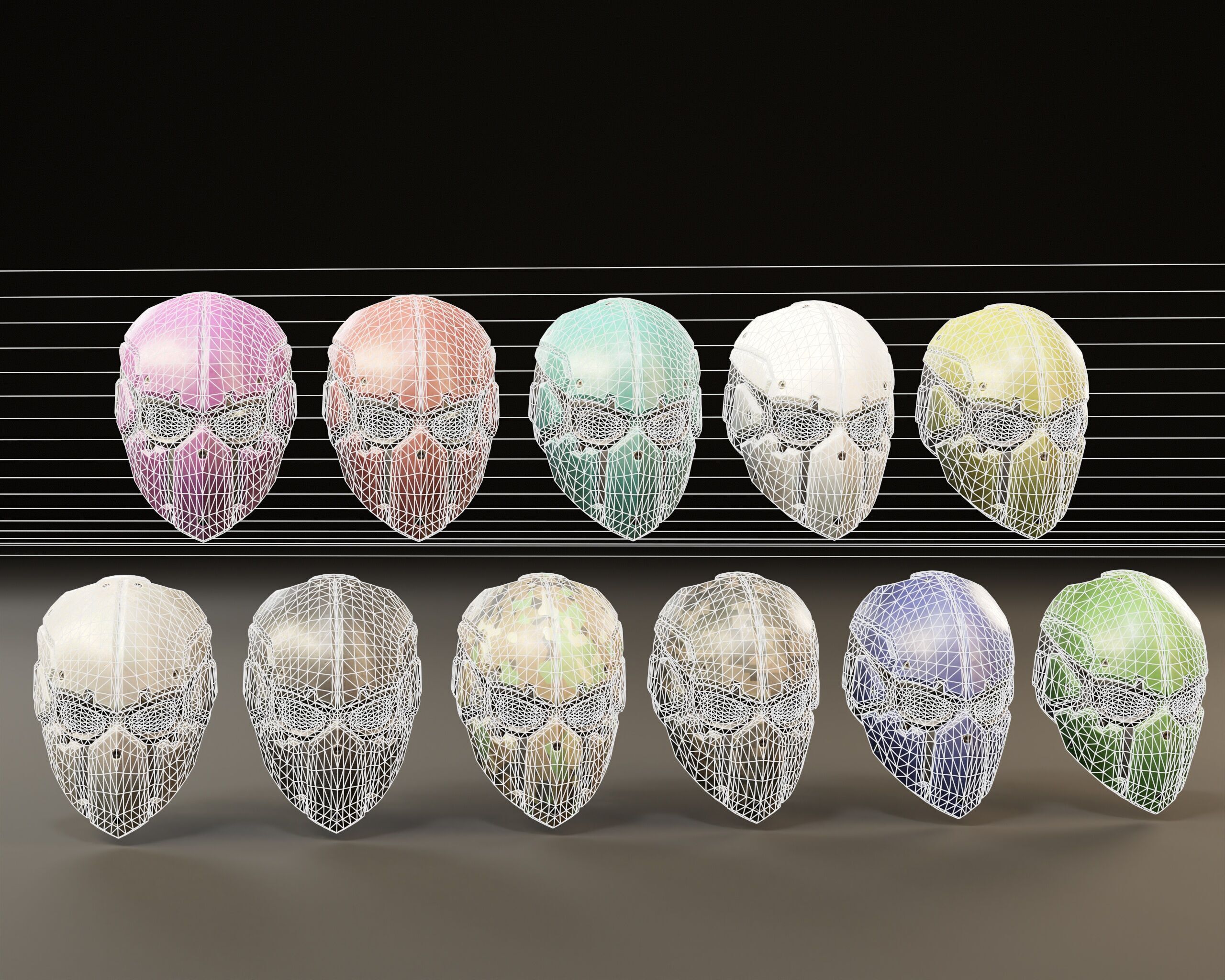 Sci-Fi Tactical Mask - 11 Colors Low-poly 3D model_5