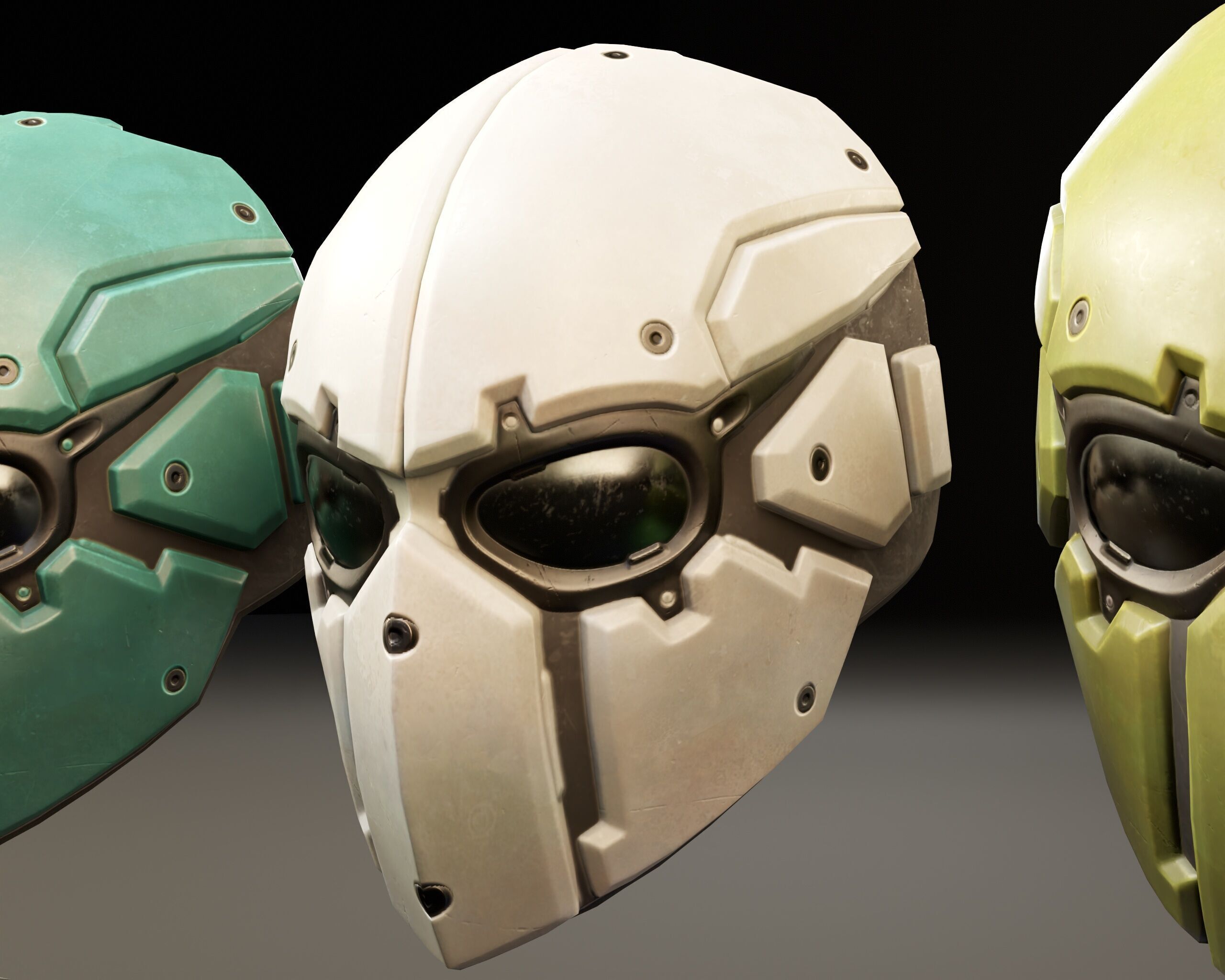 Sci-Fi Tactical Mask - 11 Colors Low-poly 3D model_10