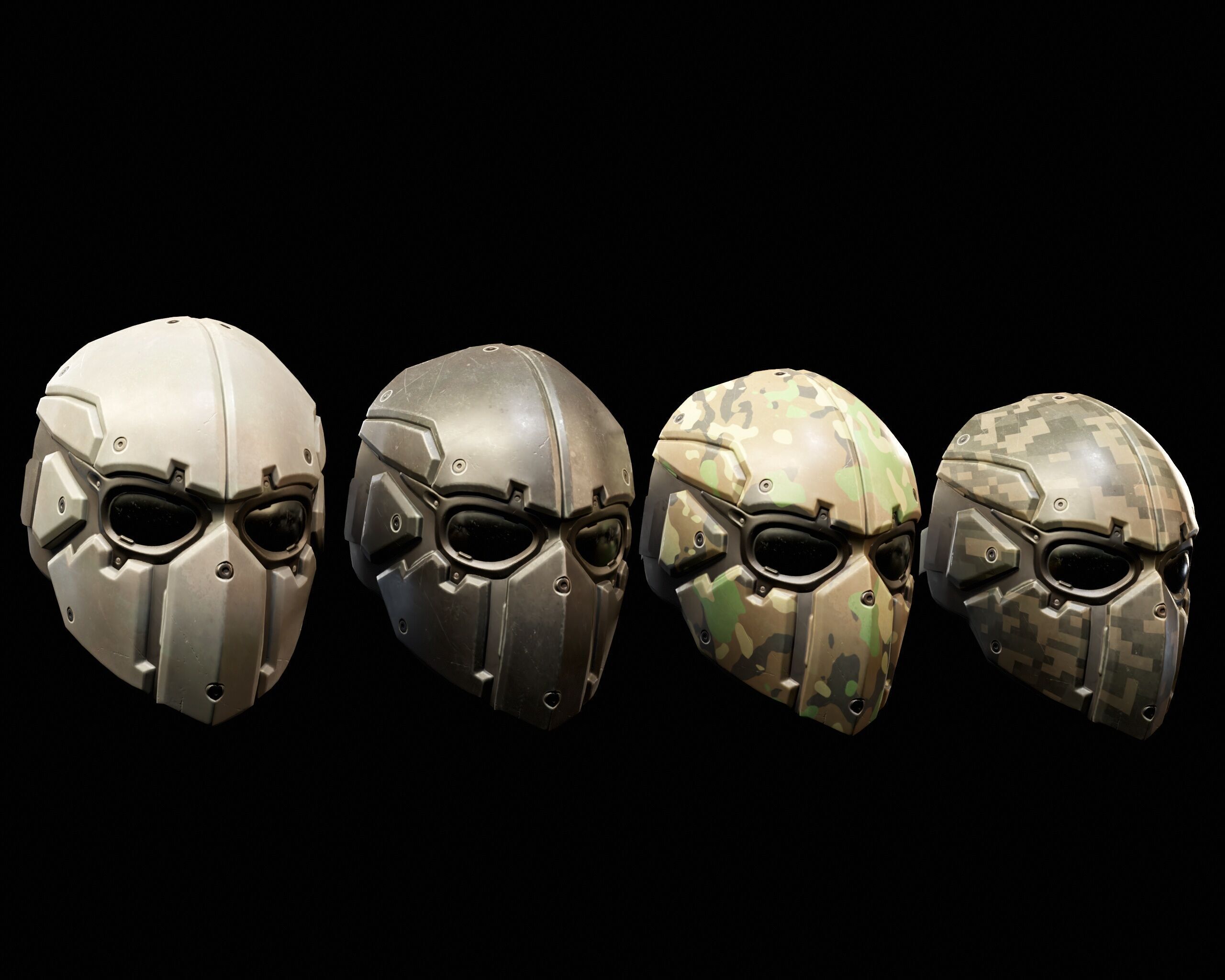 Sci-Fi Tactical Mask - 11 Colors Low-poly 3D model_2