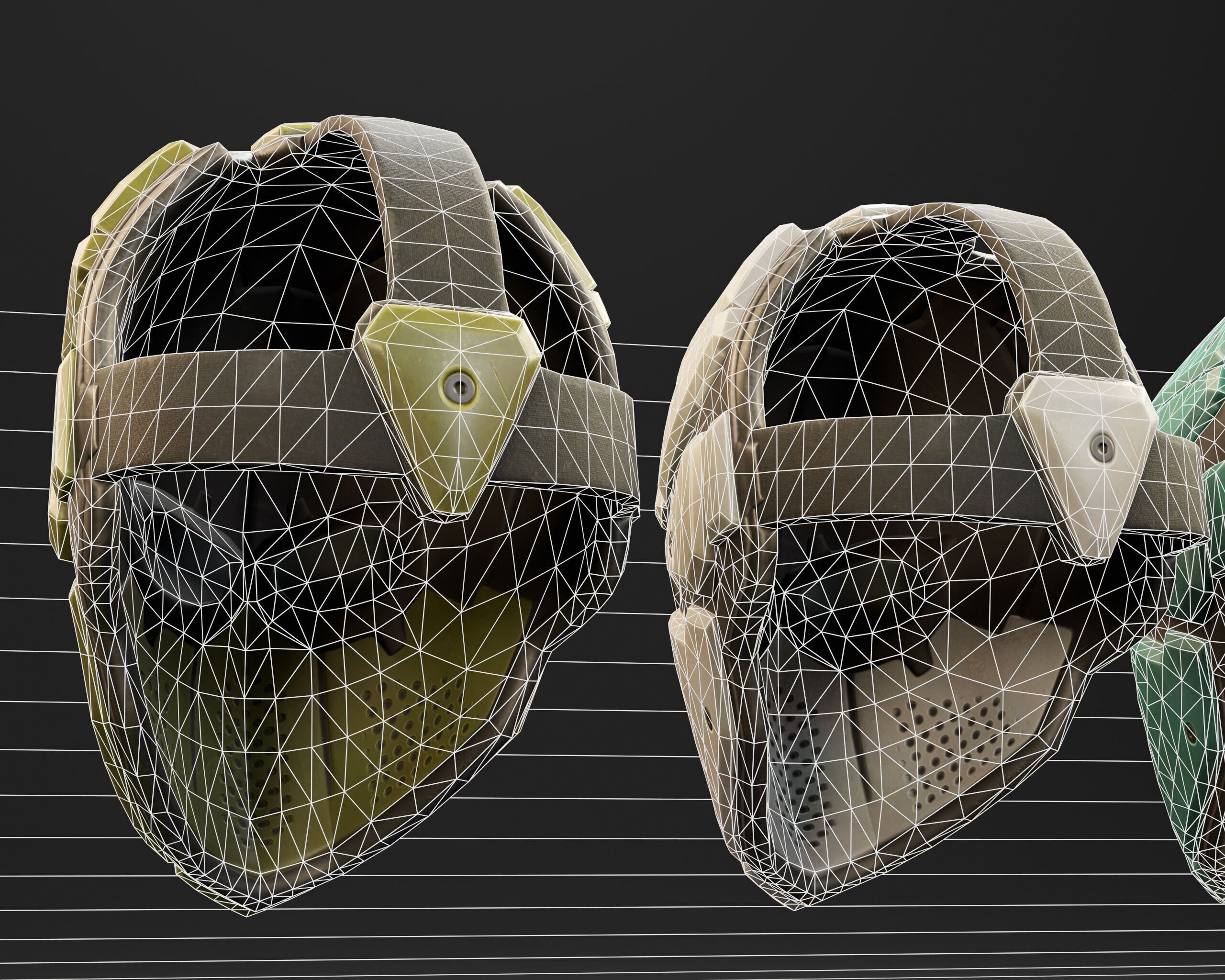 Sci-Fi Tactical Mask - 11 Colors Low-poly 3D model_9