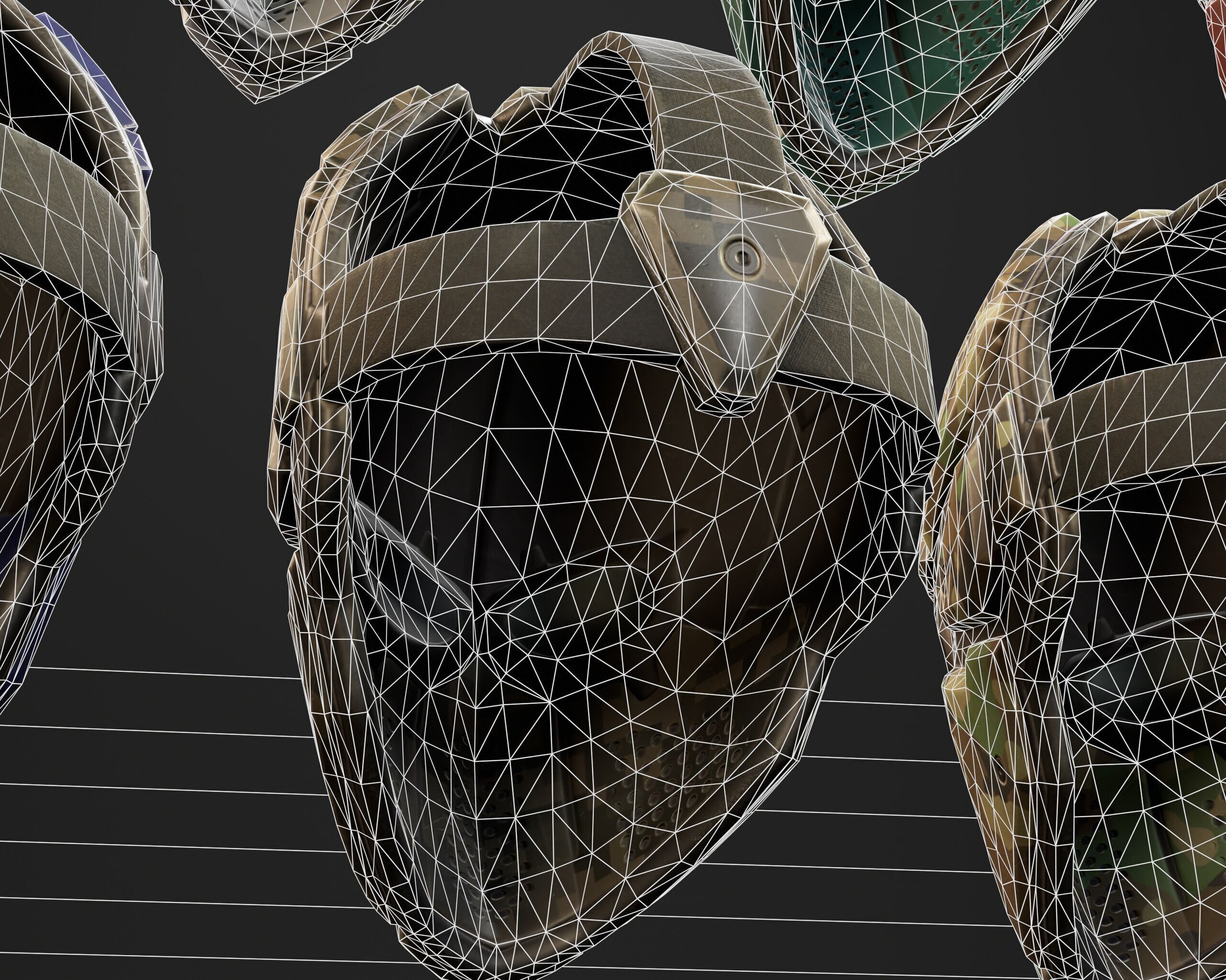 Sci-Fi Tactical Mask - 11 Colors Low-poly 3D model_19