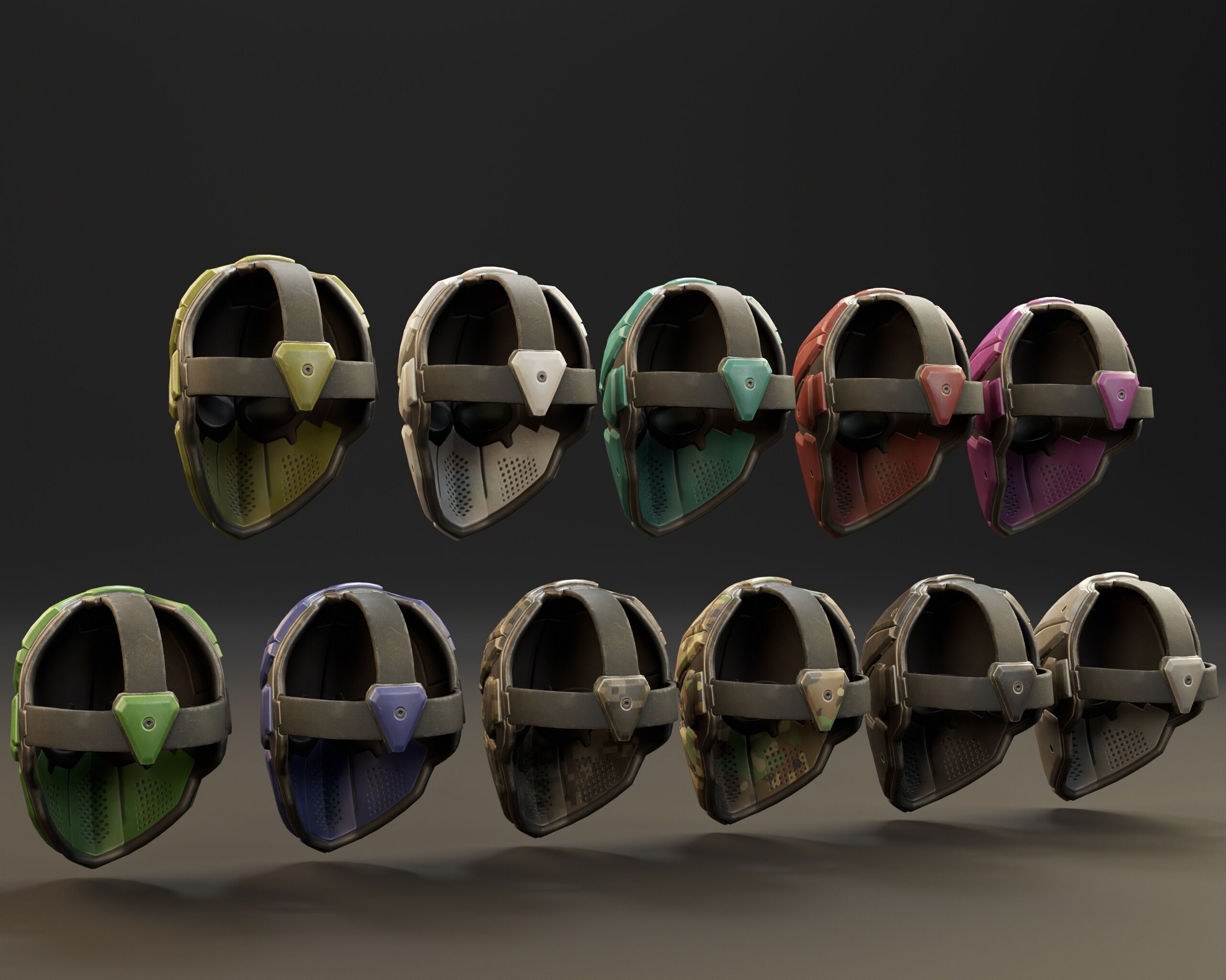 Sci-Fi Tactical Mask - 11 Colors Low-poly 3D model_6