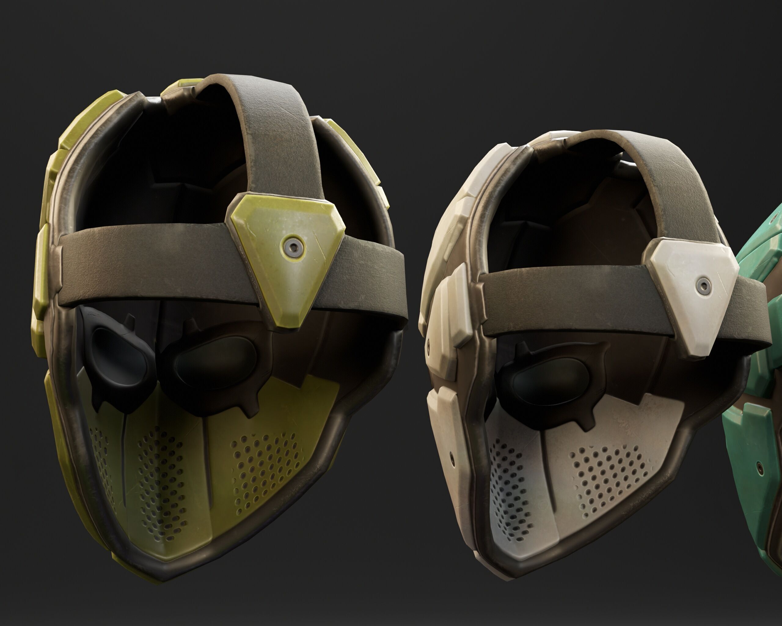 Sci-Fi Tactical Mask - 11 Colors Low-poly 3D model_8