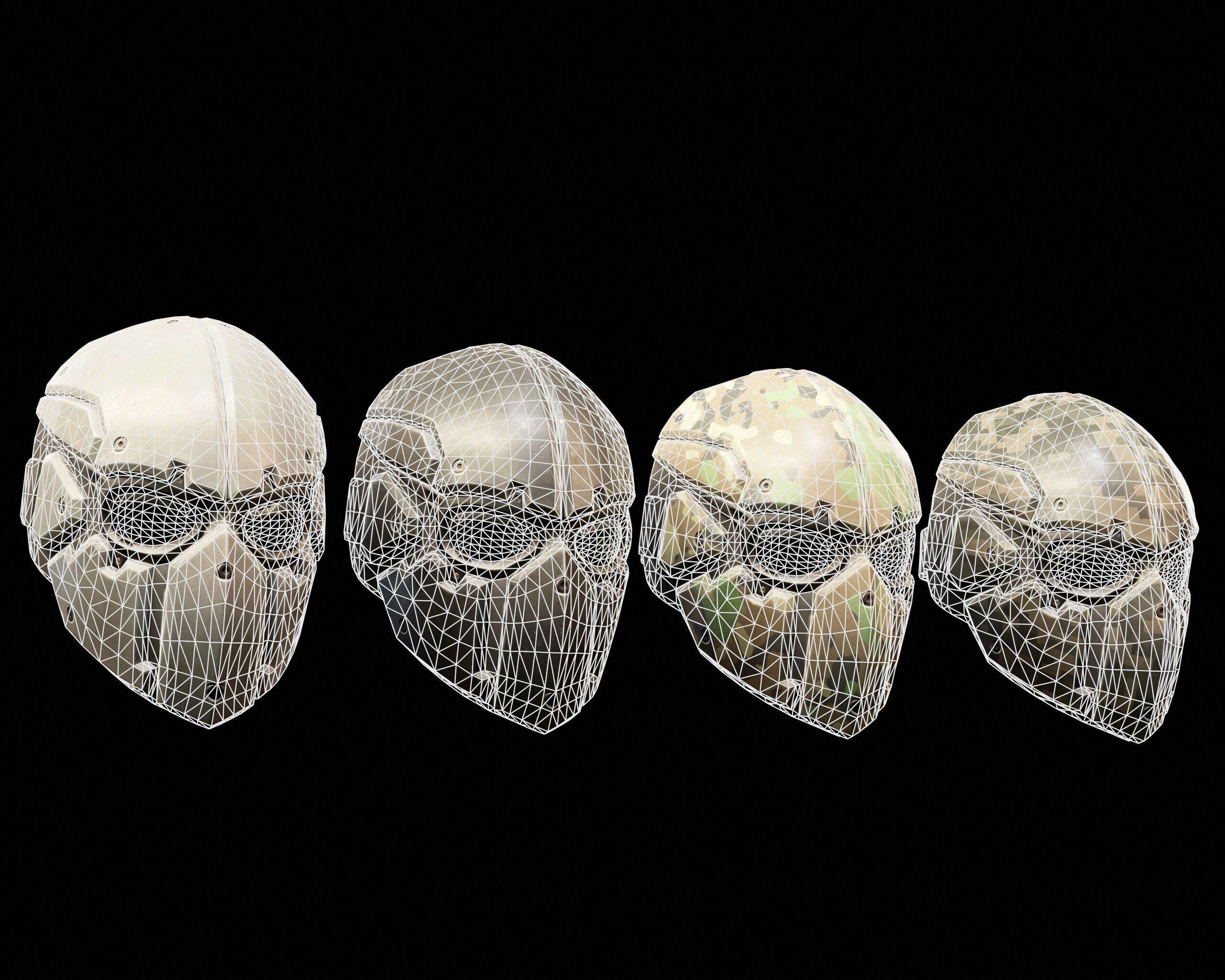 Sci-Fi Tactical Mask - 11 Colors Low-poly 3D model_3