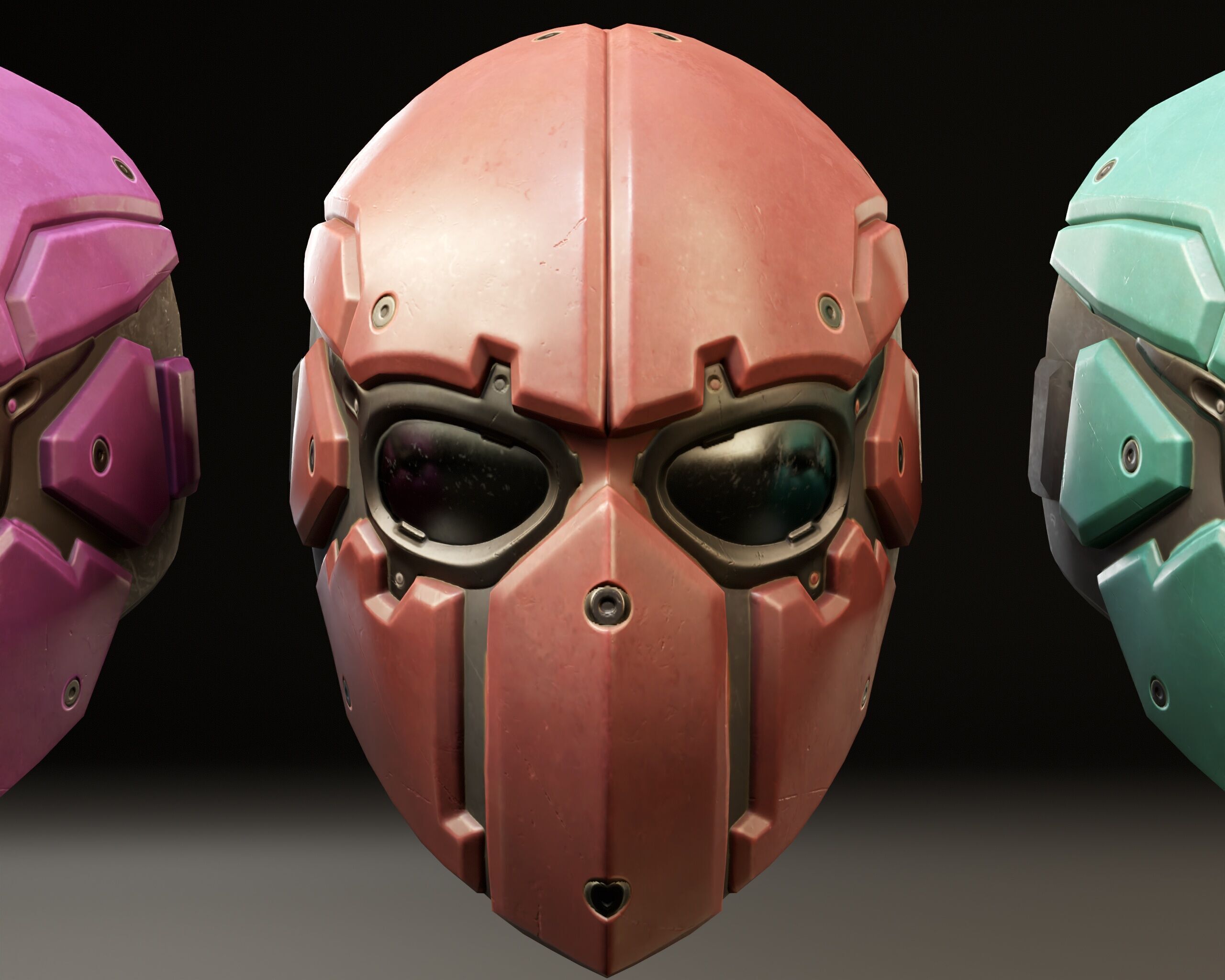 Sci-Fi Tactical Mask - 11 Colors Low-poly 3D model_14