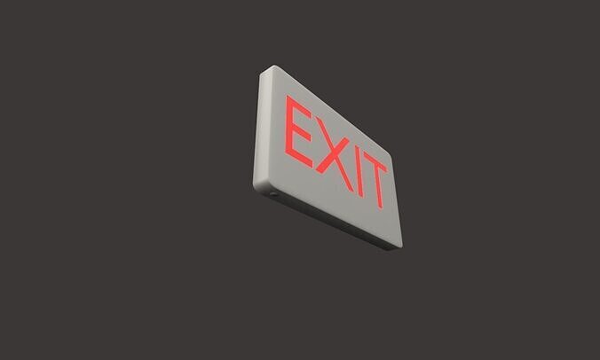 Exit Sign Free low-poly 3D model