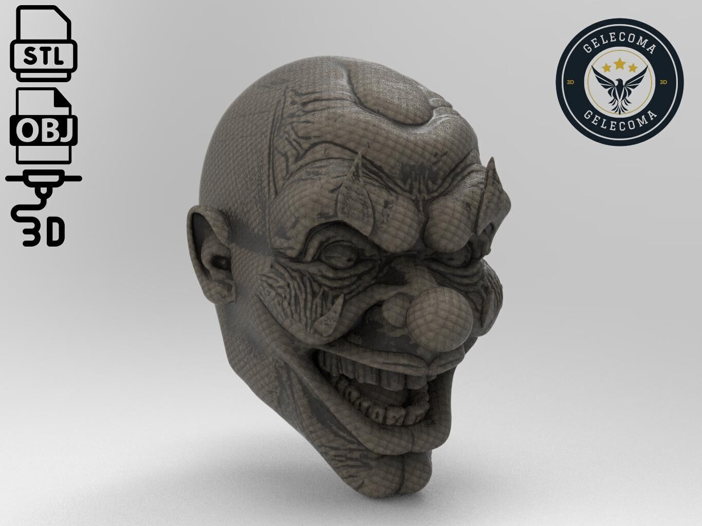 Phantom clown Mask 3D Print Model 3D print model_2