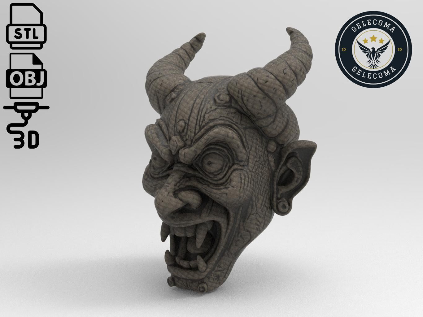 Oni  Mask 3D Print Model 3D print model_1