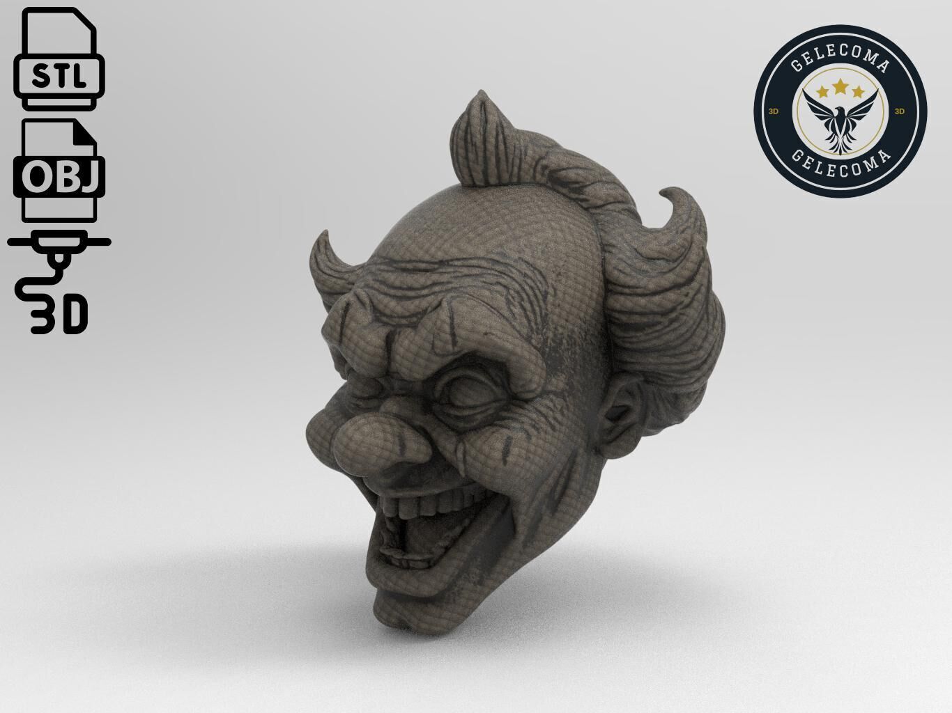 Horror clown Mask 3D Print Model 3D print model_1