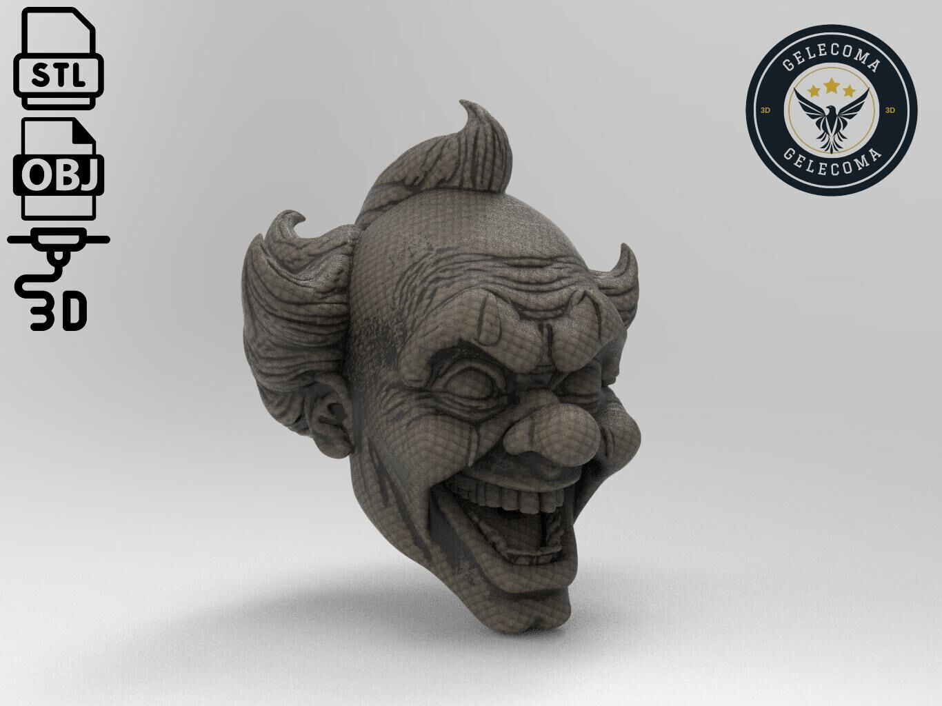 Horror clown Mask 3D Print Model 3D print model_2