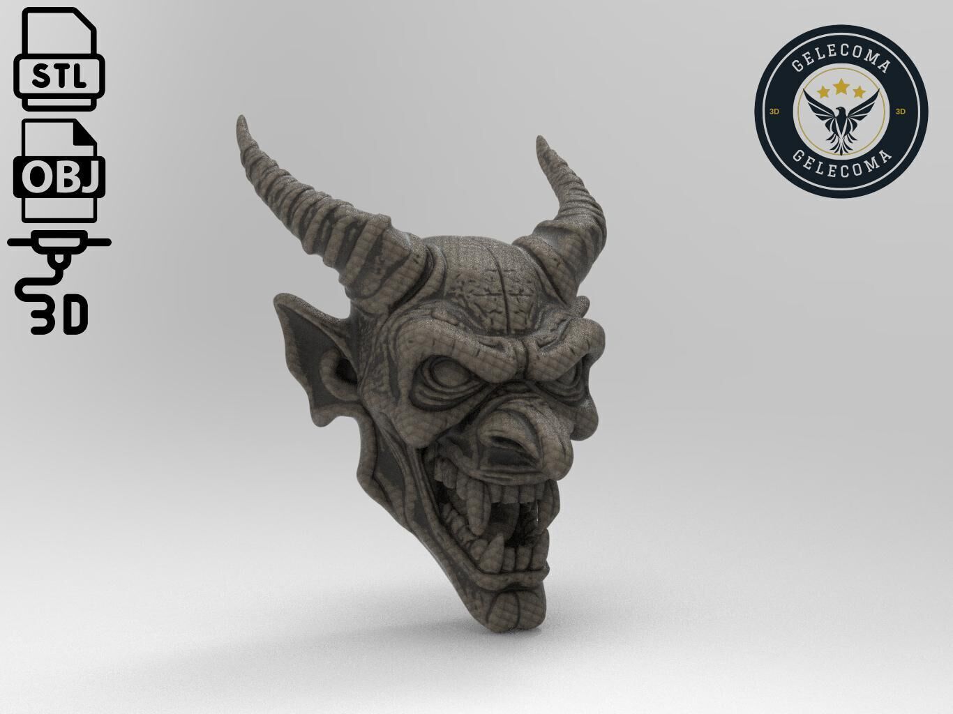 Demon Mask 3D Print Model 3D print model_2