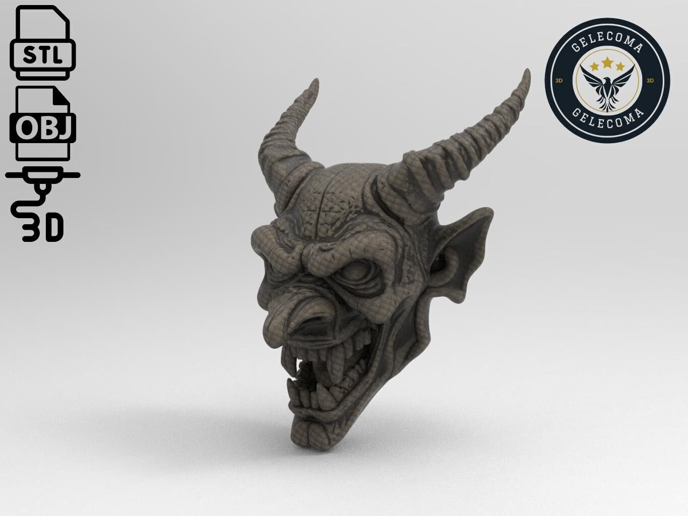 Demon Mask 3D Print Model 3D print model_1