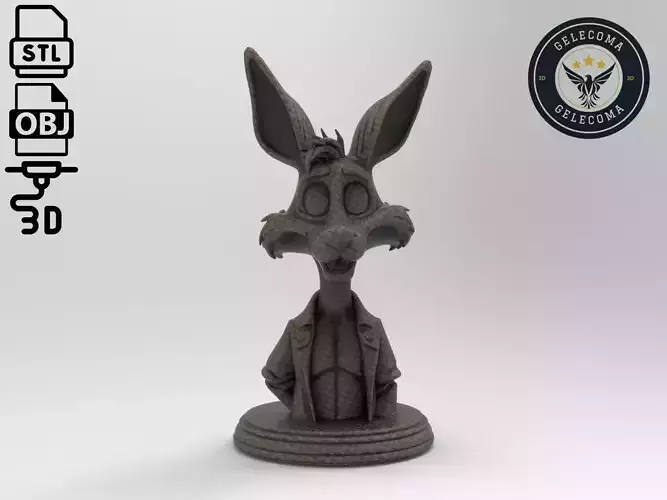 Wile E Coyote Cartoon 3D Print Model