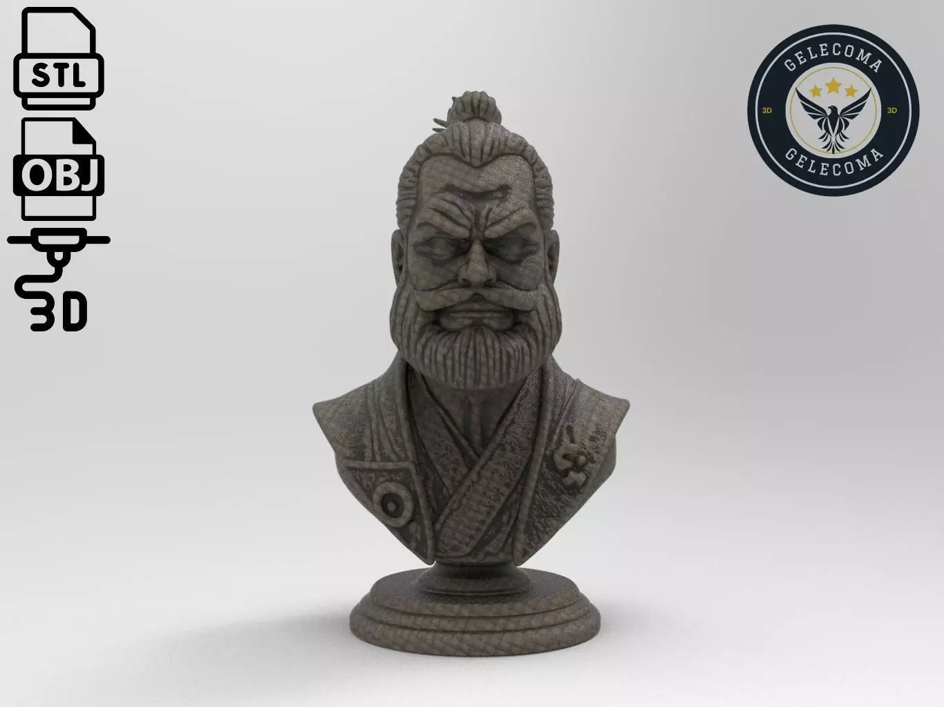 Samurai Cartoon 3D Print Model 3D print model_0