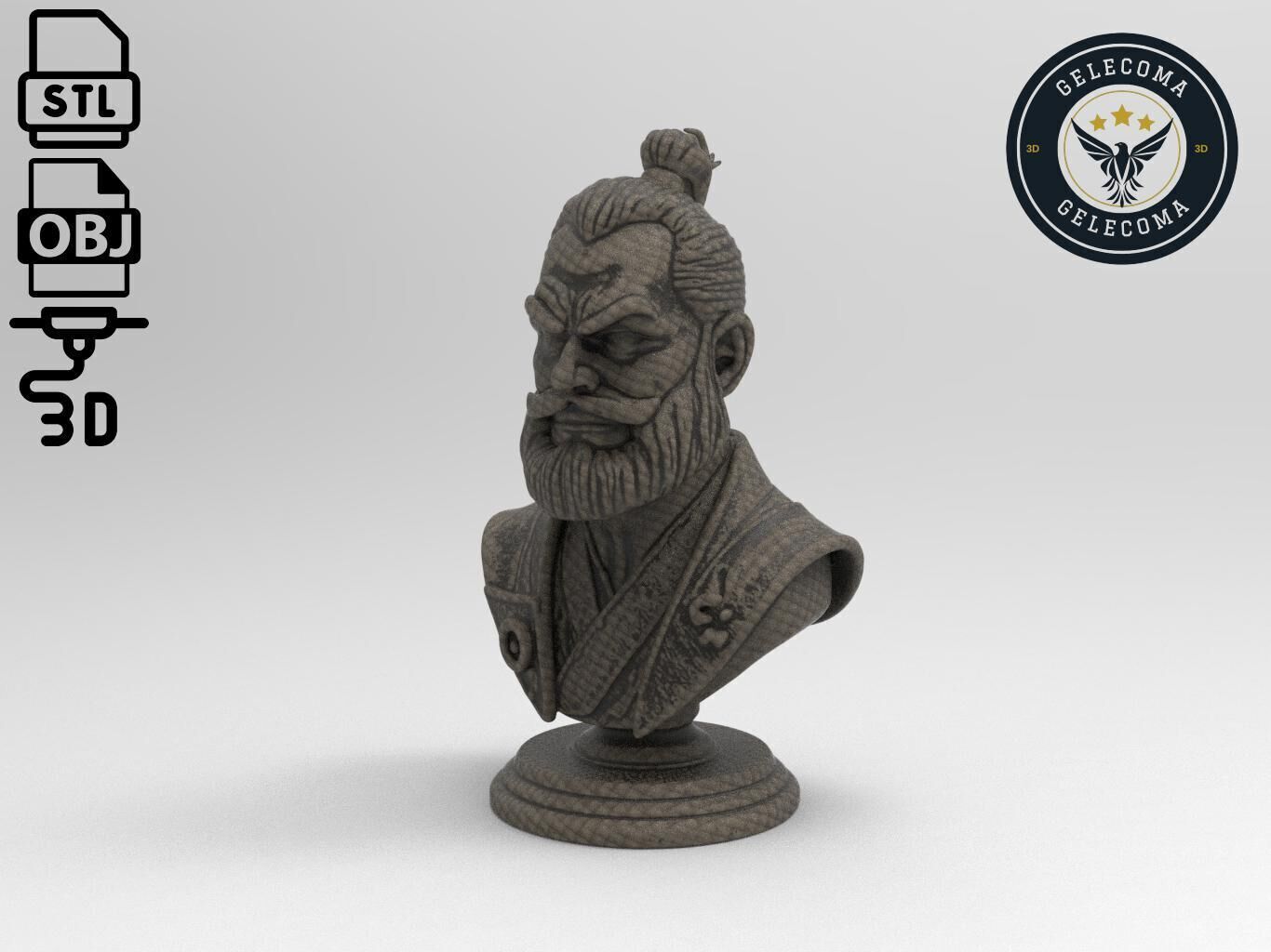 Samurai Cartoon 3D Print Model 3D print model_1