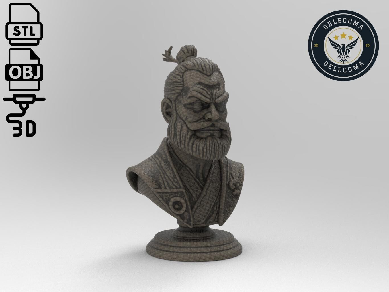 Samurai Cartoon 3D Print Model 3D print model_2