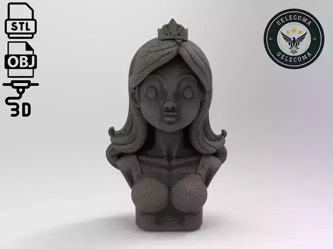 Princess Bubblegum Cartoon 3D Print Model