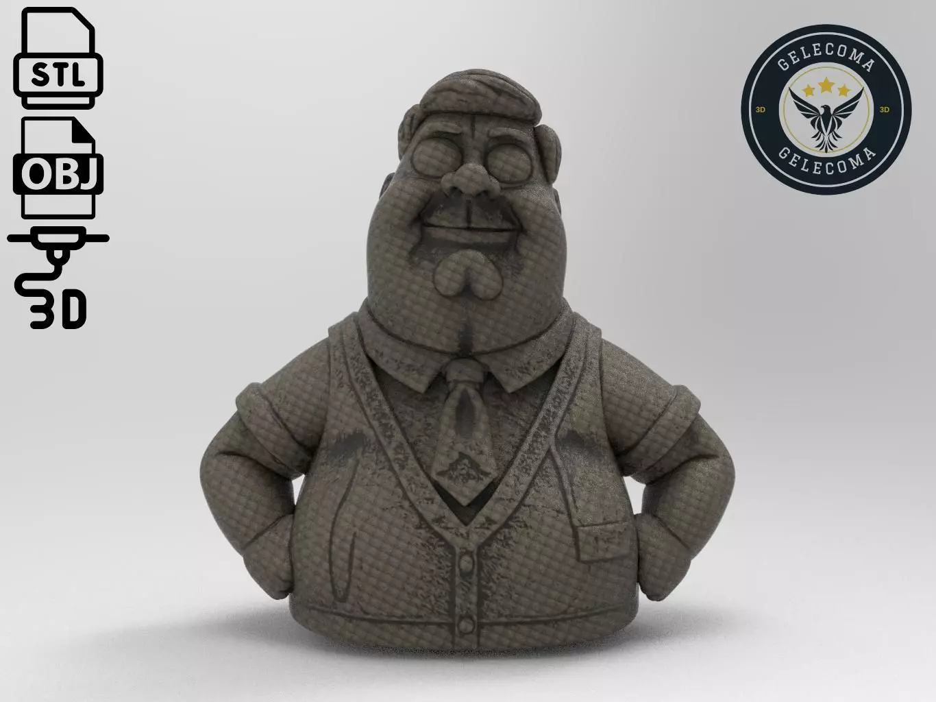 Peter Griffin Cartoon 3D Print Model 3D print model_0