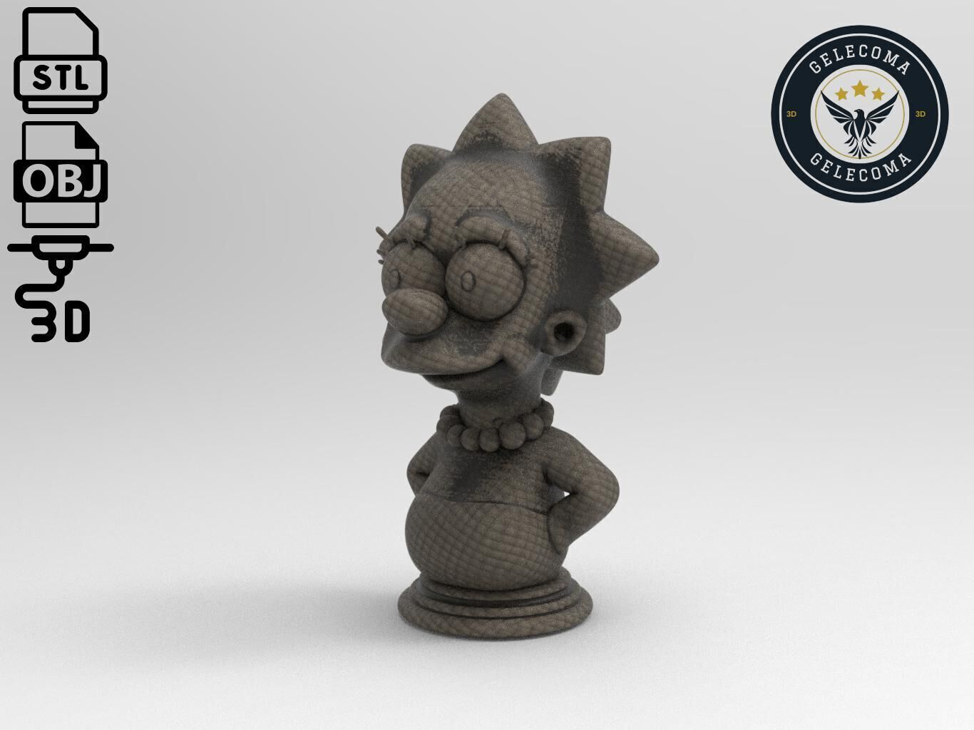 Lisa Simpson Cartoon 3D Print Model 3D print model_1