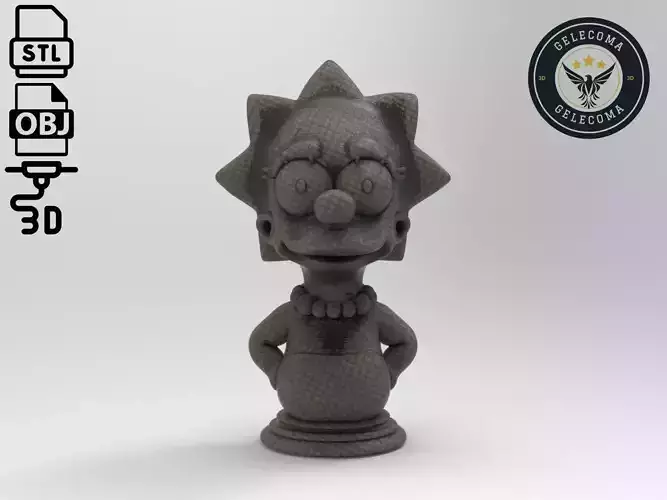 Lisa Simpson Cartoon 3D Print Model