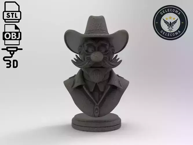 cowboy Cartoon 3D Print Model