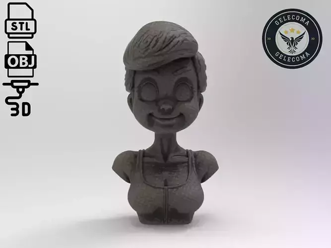 cartoon girl Cartoon 3D Print Model 3D print model